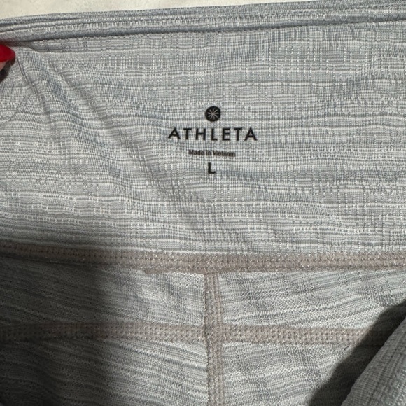 Athleta Gray High Rise Leggings Sz L Mesh Capri Yoga Fitness Running Pants - Picture 6 of 13